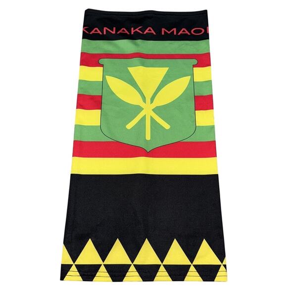 Kanaka Maoli Bandana Neck Gaiter Face Mask Hawaiian Flag Rasta Shield Maui - Picture 1 of 9